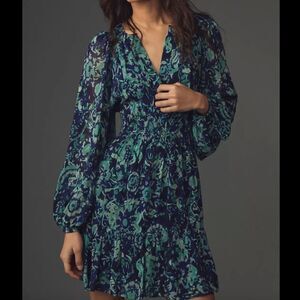 Anthropologie The Somerset Floral Print Mini Dress